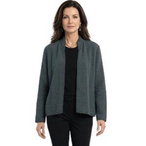 Eileen Fisher Small Crepe Silk Blend Textured Blazer Jacket